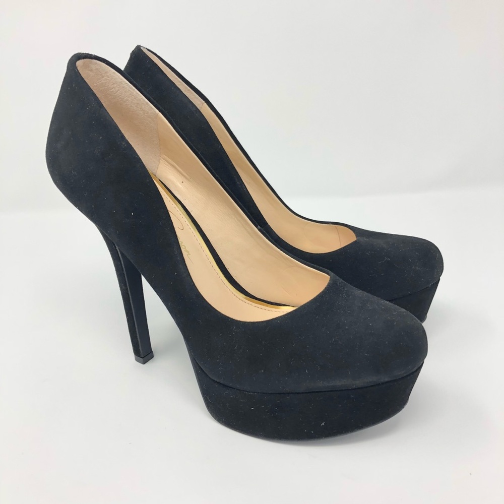 Jessica Simpson Black Suede Platform High Heel